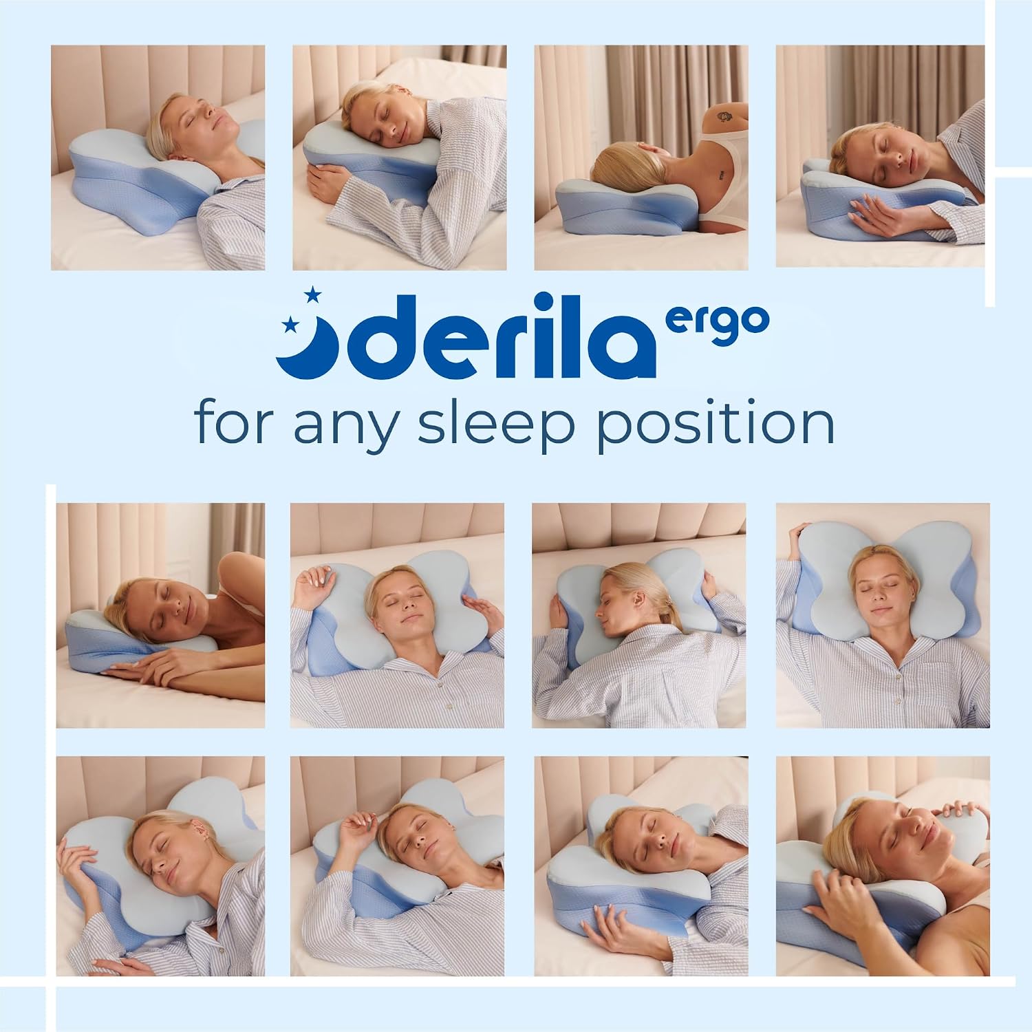 Derila Ergo Cervical Neck Pillow for Sleeping Pillow Contour Memory Foam Pillows for Back, Side Sleeper Pillows 21.25 x 14.17 x 4.72 inches - Image 7