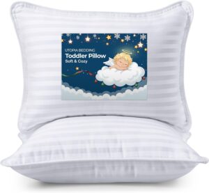 Utopia Bedding Toddler Pillow 2 Pack, Cotton Blend Shell 13x18 Inch, White