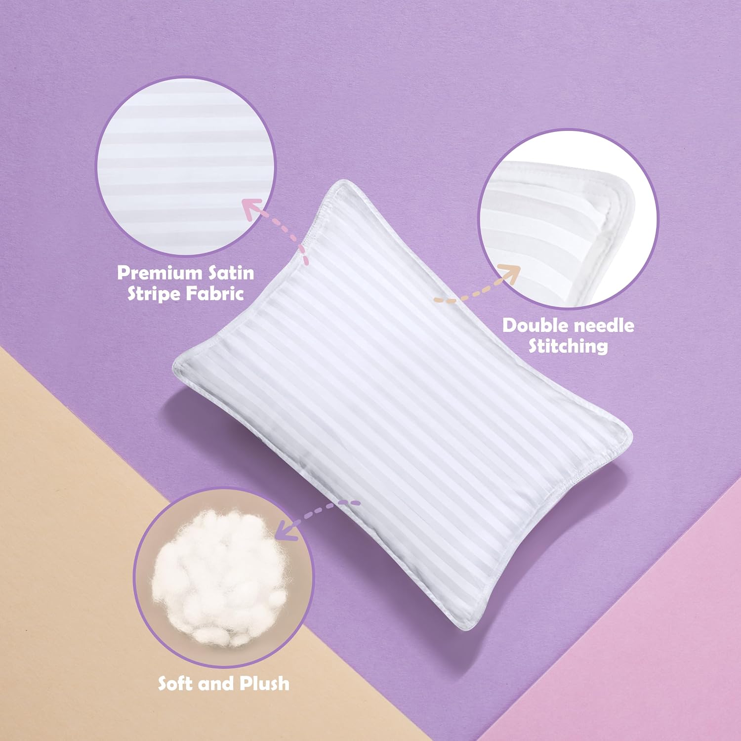 Utopia Bedding Toddler Pillow 2 Pack, Cotton Blend Shell 13x18 Inch, White - Image 3