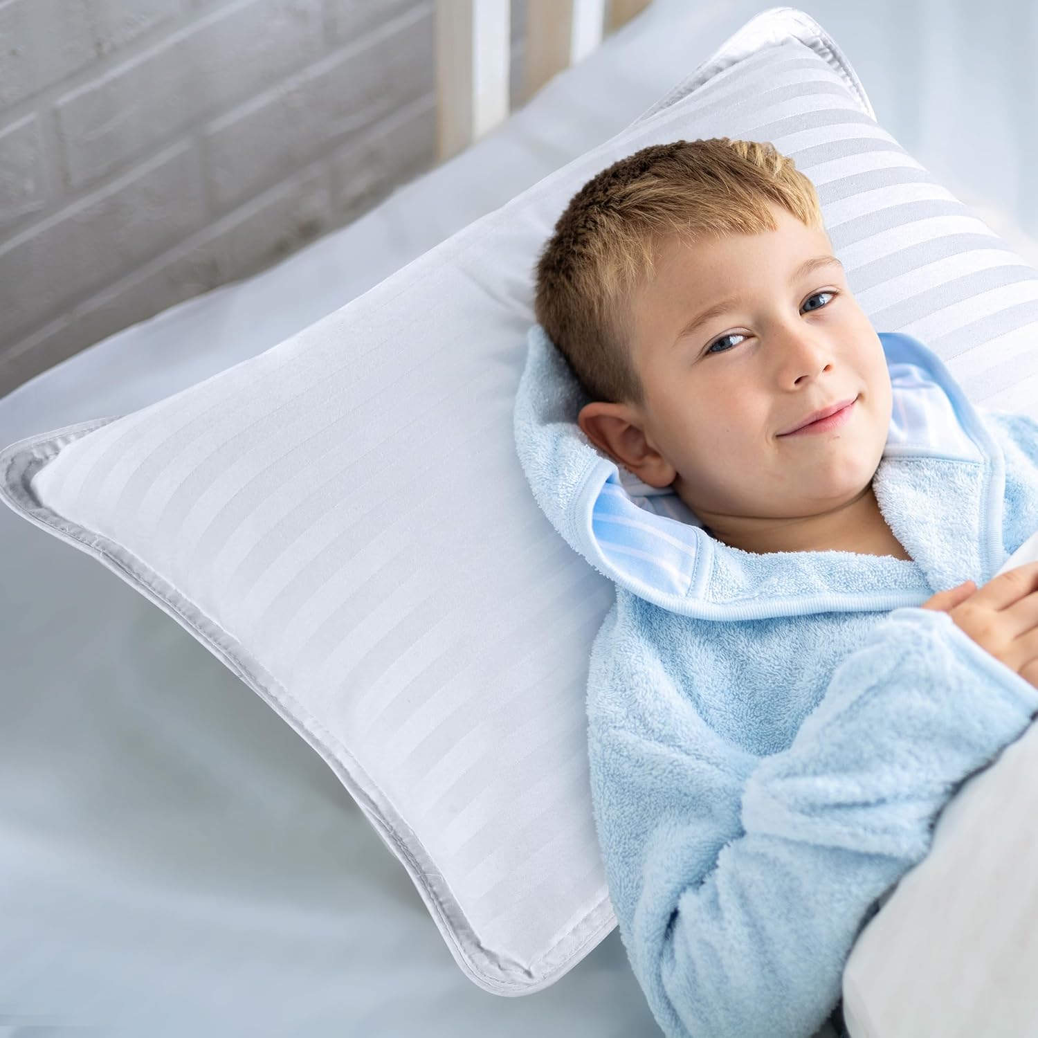 Utopia Bedding Toddler Pillow 2 Pack, Cotton Blend Shell 13x18 Inch, White - Image 5